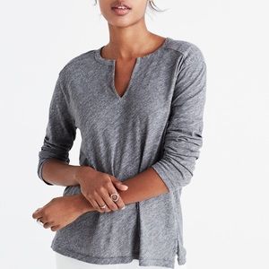 Madewell Whisper Split Neck Long Sleeve